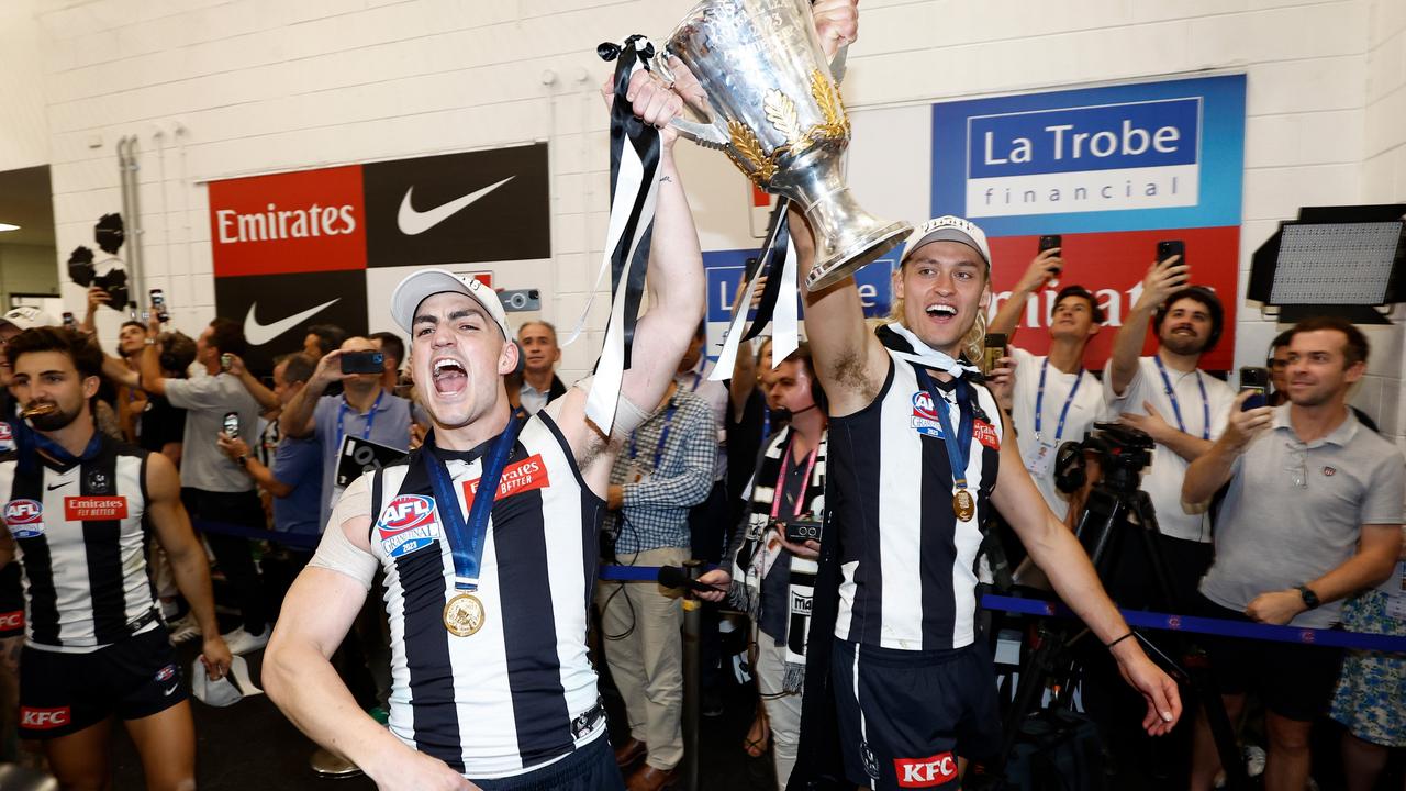 Brayden Maynard lost the grand final in 2018 and is now a premiership player. Picture: Michael Willson/AFL Photos via Getty Images