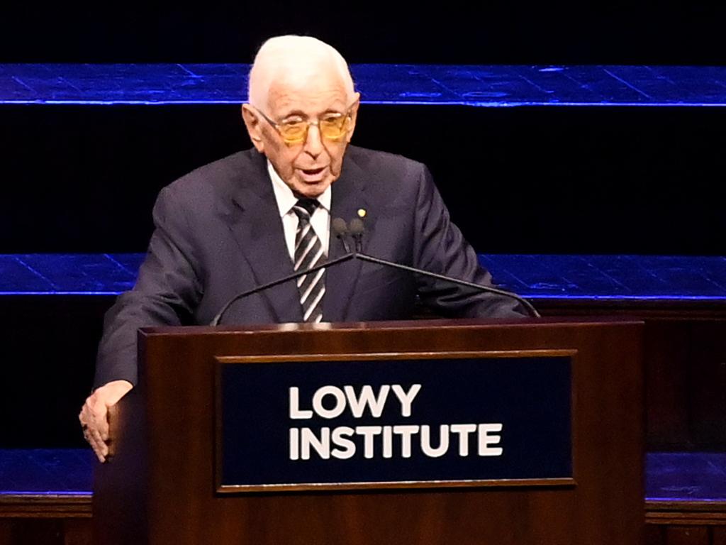 Sir Frank Lowy AC came to Australia and ultimately founded the Westfield group of shopping centres – but his father perished in the Polish concentration camp Auschwitz when Sir Frank was a boy of 13. Picture: NCA NewsWire/Jeremy Piper