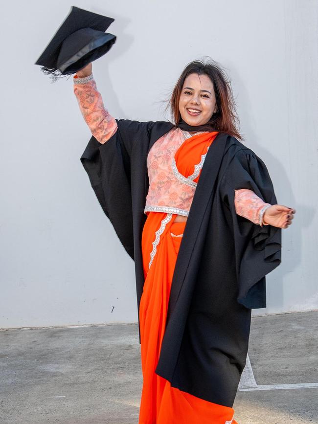 Graduate, Pooja KC. UniSQ graduation ceremony at Empire Theatre, Tuesday June 27, 2023.