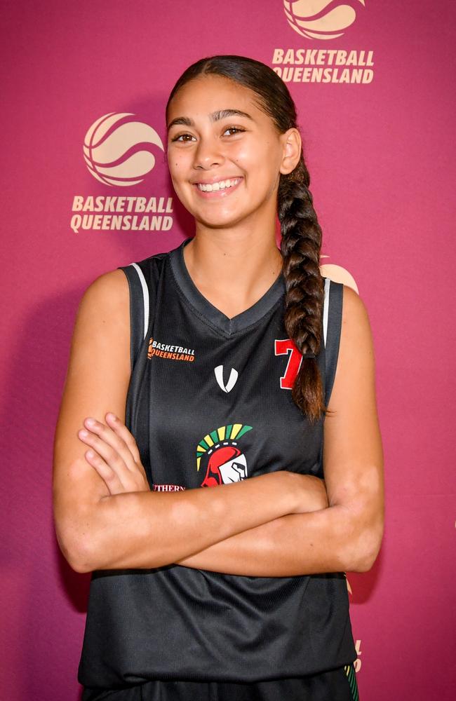 Queensland South U16 Girls player Gia Vukona. Picture: Basketball Queensland