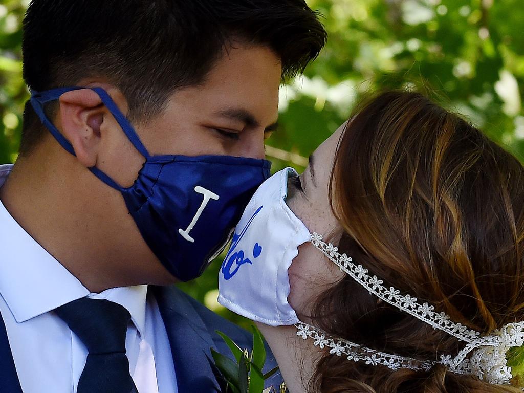 Weddings in the US are still allowed to go ahead but must follow state coronavirus restrictions. Picture: Olivier Douliery/AFP