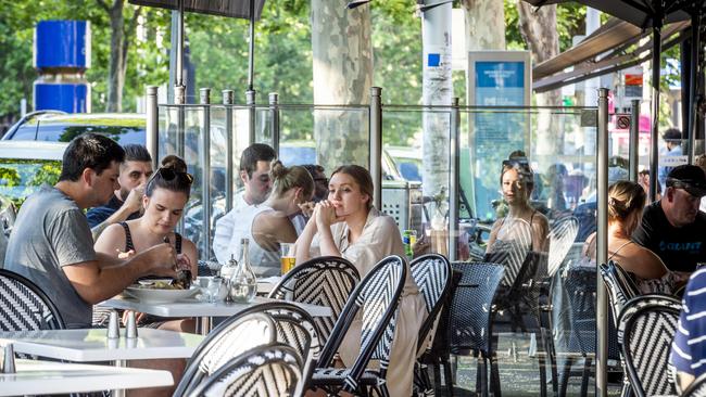 Food and drink businesses made up 79 per cent of Melbourne’s night time economy. Picture: Jake Nowakowski