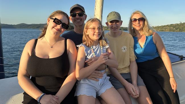 Christian Campanella with his family, wife Rebecca and children Jasmine, Ben and Violet. Picture: Supplied by family