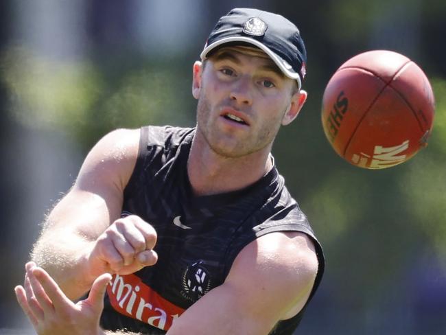 NCA. MELBOURNE, AUSTRALIA. 11th November 2024. AFL.  Collingwood training at Olympic Park .  Tom Mitchell of the Magpies  on the first official day back for the 1-4 year players .  Picture: Michael Klein