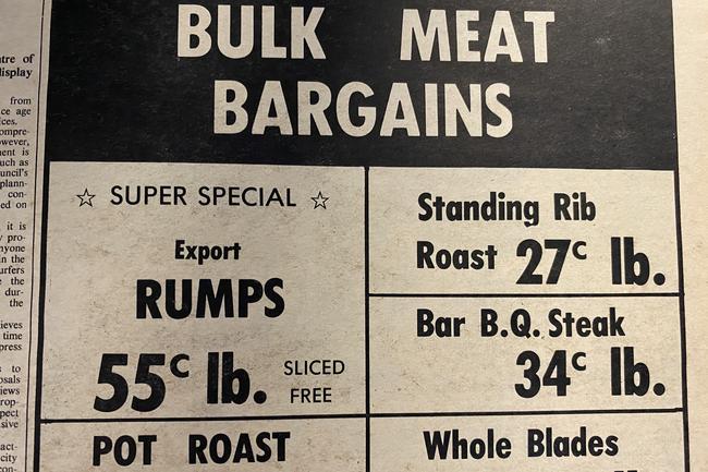 You could feed the family with prices like that. Gold Coast Bulletin old advertisements. July 1975