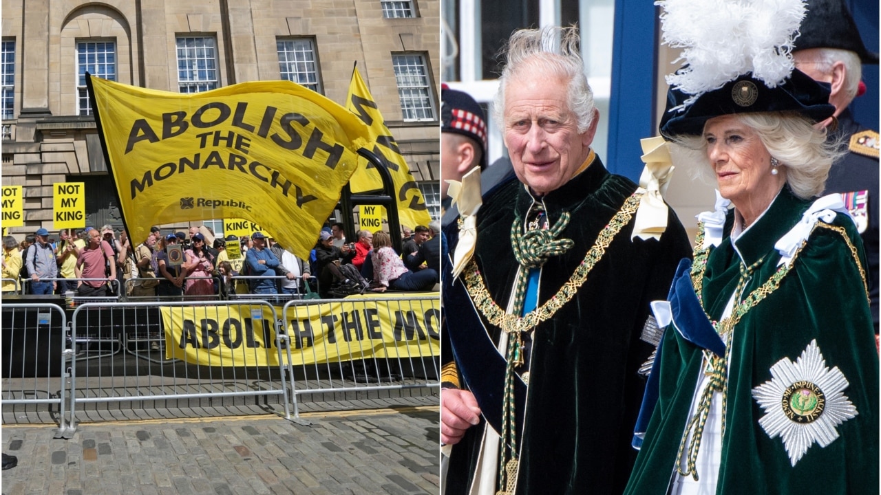‘Abolish the monarchy’ Protesters crash King Charles and Queen Camilla