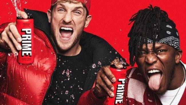 Logan Paul, left, and KSI promoting their PRIME caffeinated energy drinks. Source: Instagram