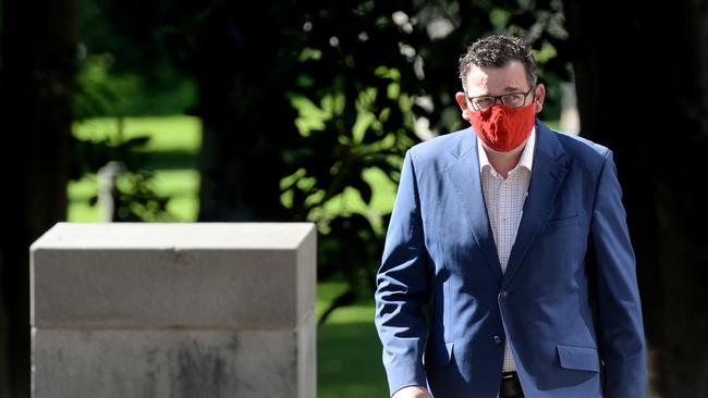 Daniel Andrews heads to today’s national cabinet meeting. Picture: NCA NewsWire / Andrew Henshaw