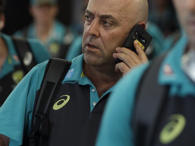 Darren Lehmann will remain as Australia coach, despite reports to the contrary. Picture: AP Photo/Themba Hadebe
