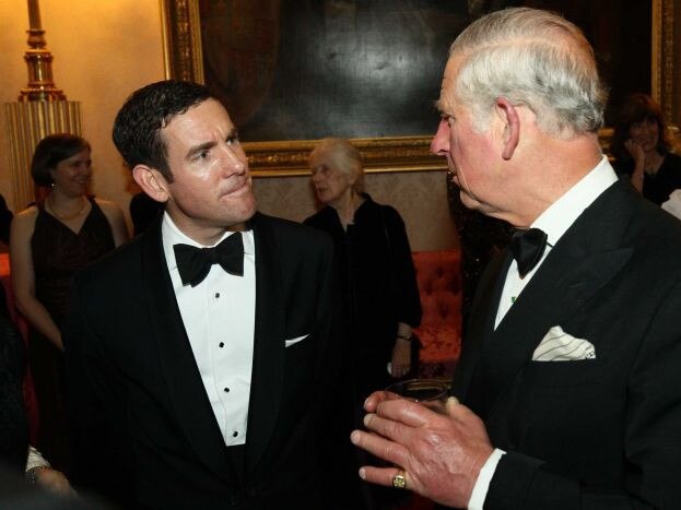 EMBARGO FOR TWAM 23 JULY 2022. FEE MAY APPLY. Lex Greensill (CBE) talks to Prince Charles about supply chain finance. Supplied: Greensill Farming Group