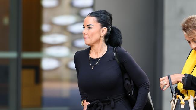 Lisa Conlon, the sister of Christopher Anderson, leaves the Brisbane Supreme Court. Picture: Tertius Pickard