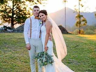 Blayden and Kayly married at Bonville Golf Resort. Picture: Captured with Love Photography