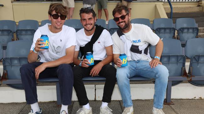 Fred Bouver, Julian Lagouarde, Remy Lagouarde attend the Ballarat Cup. Picture: Brendan Beckett