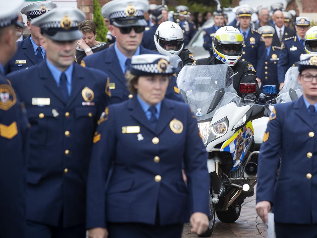 Funeral for Police Officer Robert Cooke at North Hobart. Picture Chris Kidd