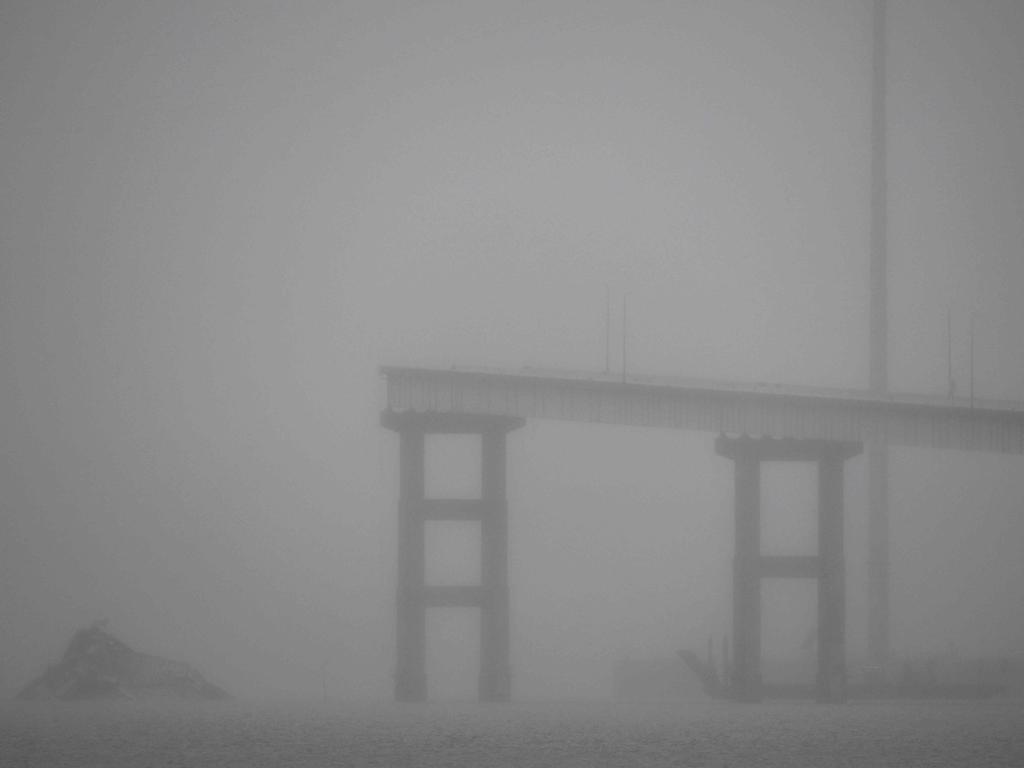 The remains of the collapsed Francis Scott Key Bridge on the Patapsco River. Picture: AFP