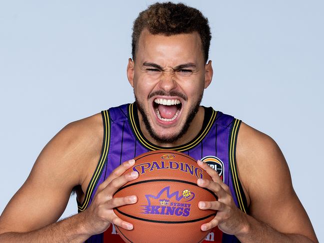 GOLD COAST, AUSTRALIA - SEPTEMBER 19: DJ Hogg poses during the Sydney Kings 2023/24 NBL Headshots Session at Somerset College on September 19, 2023 in Gold Coast, Australia. (Photo by Bradley Kanaris/Getty Images for NBL)