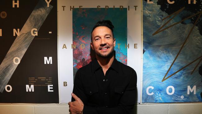 Sacked Hillsong pastor Carl Lentz backstage at the Hillsong Conference being held at Allphones Arena in Sydney. Picture: Toby Zerna