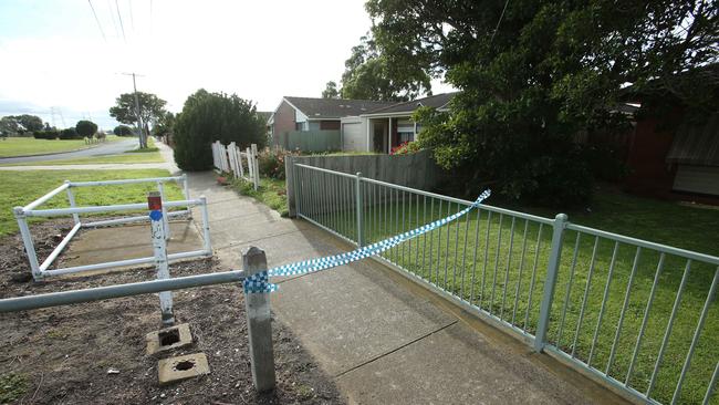 Part of Chaffey Square was still taped off in the aftermath of the shooting. Picture: Alan Barber