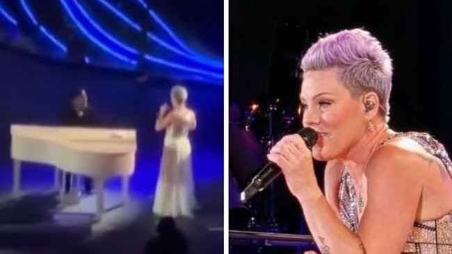 Pink forgets lyrics at Melbourne concert.