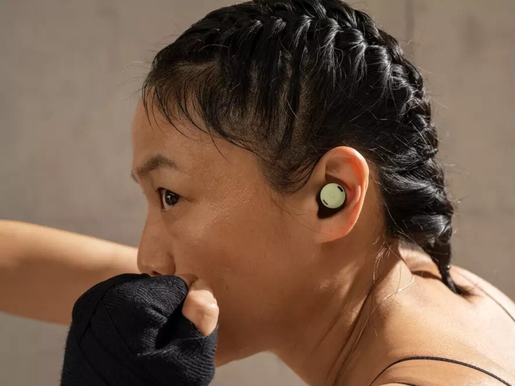 A boxer trains while wearing Google’s Pixel Buds Pro.