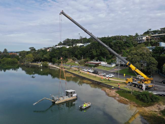 Shaws Bay at East Ballina is being dredged.