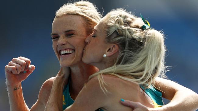 Eloise Wellings and Genevieve LaCaze at the Rio Olympics. LaCaze took great form into the Diamond league.