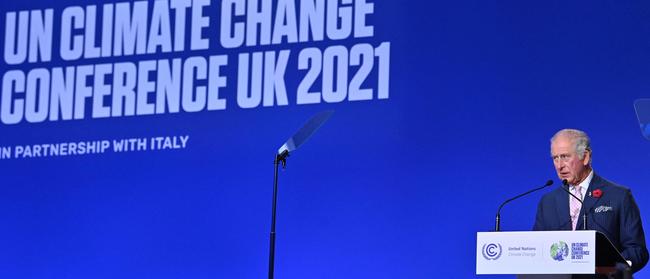 The King attended Cop26 in Glasgow, Scotland, as Prince of Wales in November 2021. Picture: AFP