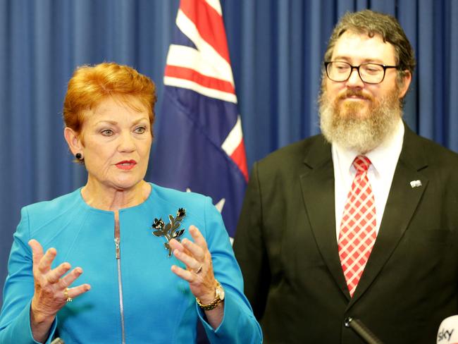 Pauline Hanson announces George Christiansen, and also Raj Guruswamy to run for the senate,One Nation Pauline Hanson presser, Brisbane City, on Wednesday April 13th - Photo Steve Pohlner