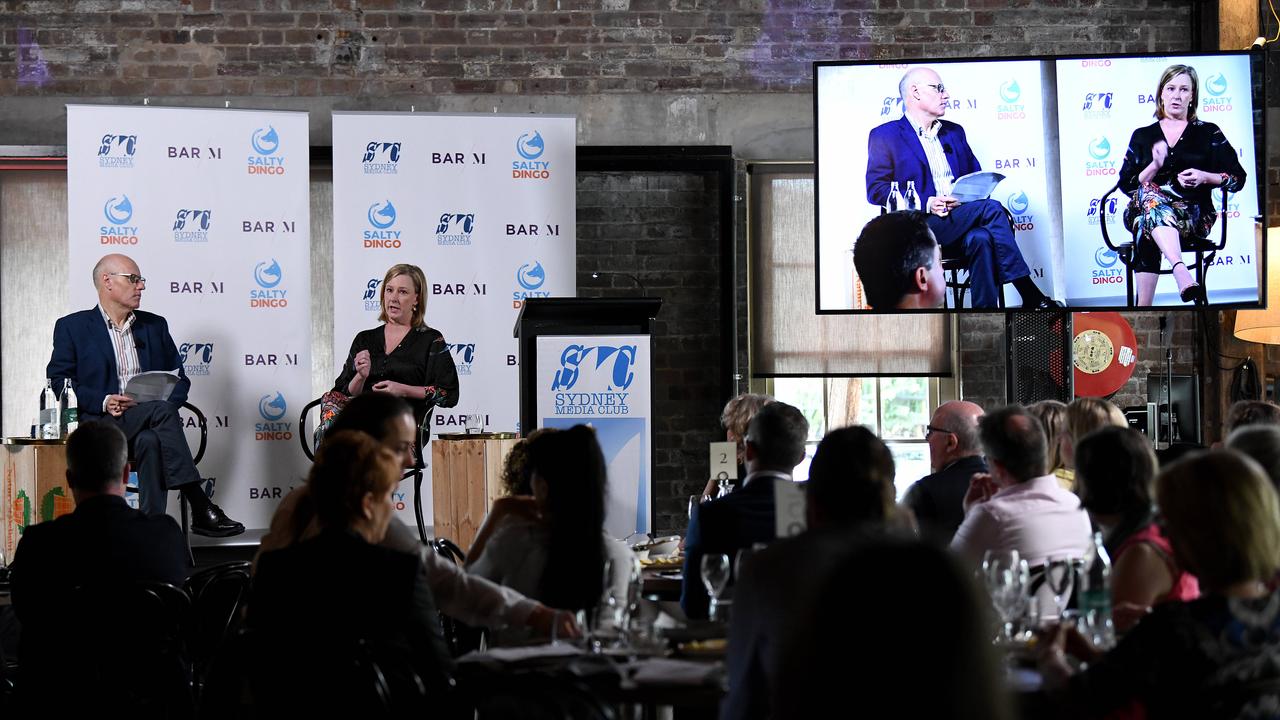 At a Sydney Media Club lunch on Wednesday, the 7.30 host Leigh Sales was asked to talk about her experiences as a woman making a successful career. Picture: NCA NewsWire/Bianca De Marchi