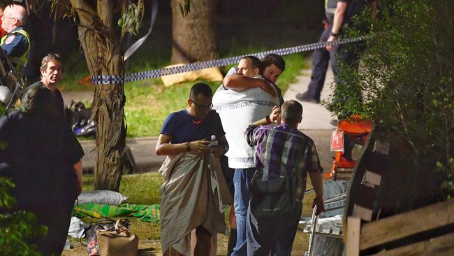 Emergency services and partygoers in the aftermath of a balcony collapse in Doncaster East on December 16, 2017. File picture: Jason Edwards