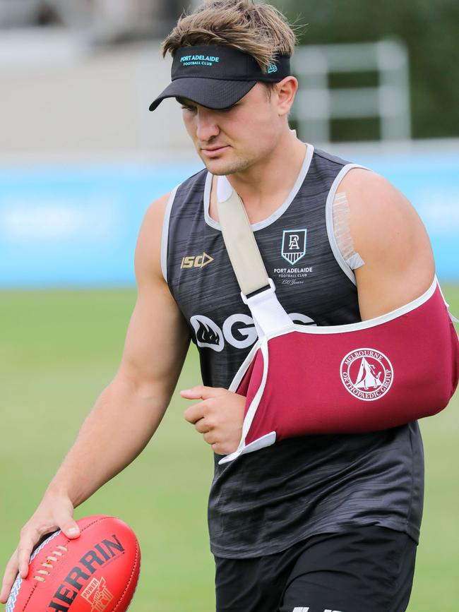 Ollie Wines has returned to rehab training after undergoing shoulder surgery.