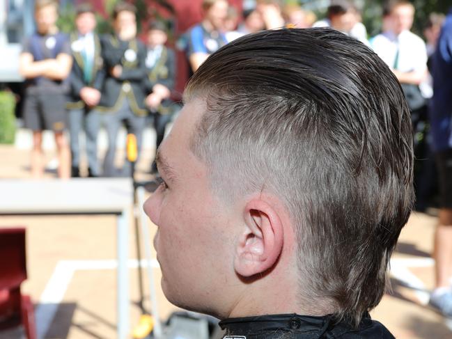 Mullets for Mental Health haircuts at St Augustine's College in Brookvale. Picture: Supplied.