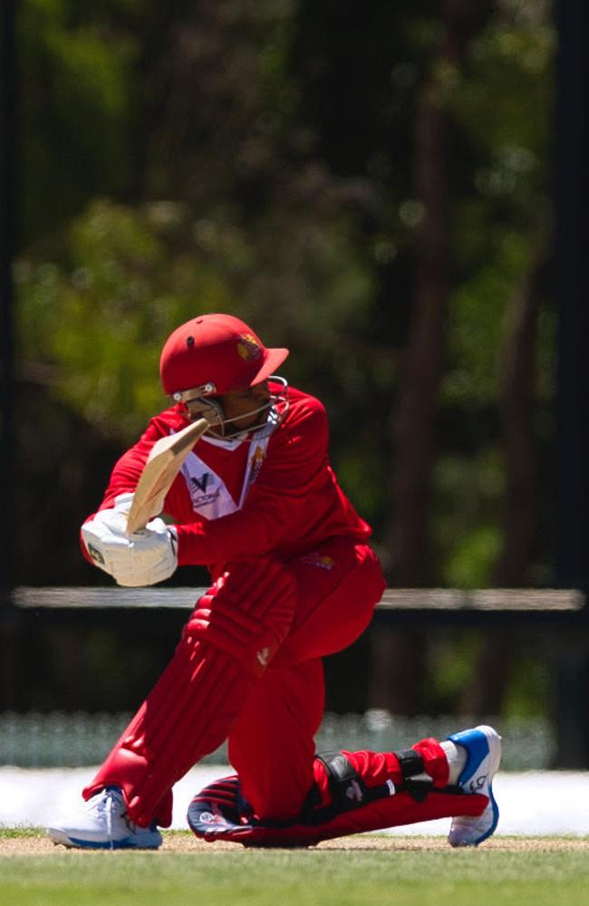 Tillakaratne Dilshan paddles a ball to fine leg. Picture: C M Thomas Photography