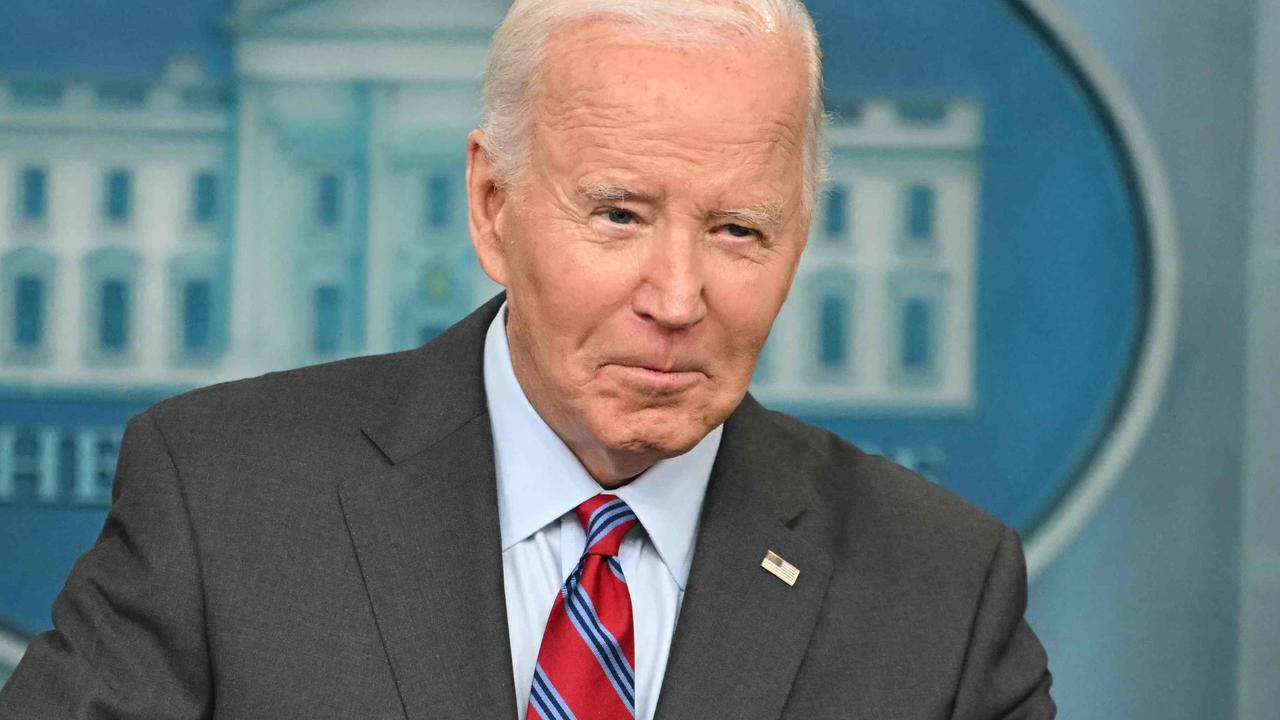 US President Joe Biden speaking today. Picture: Andrew Caballero-Reynolds/AFP