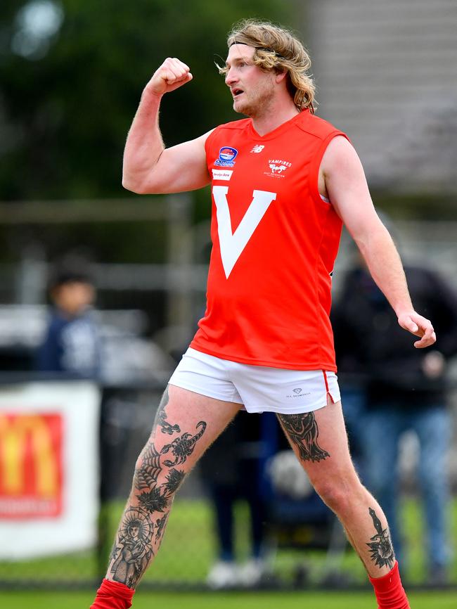 Tom Lamb booted seven goals for East Brighton. (Photo by Josh Chadwick)