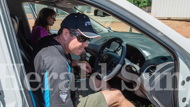 Nationals MP Andrew Broad with his wife Rachel on Tuesday. Picture: Jason Edwards