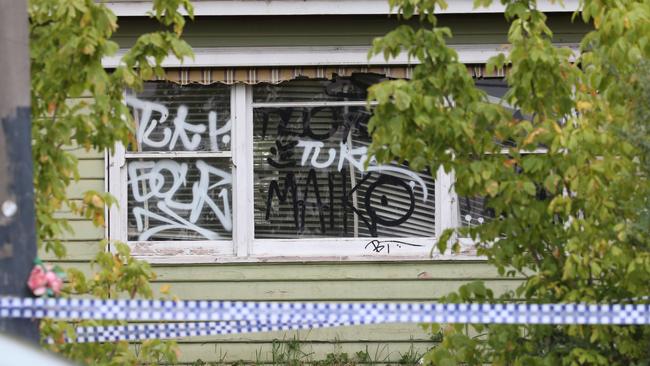 The house on Grimshaw St in Bundoora where the suspect was alleged to be squatting was about to be demolished. Picture: David Caird