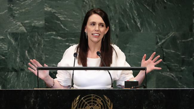 Jacinda Ardern addresses the United Nations General Assembly on September 27, 2018.