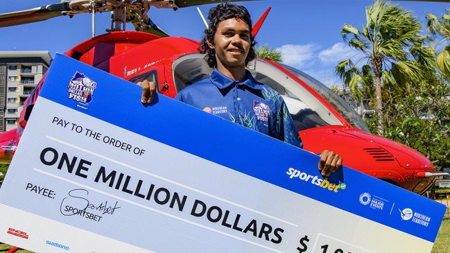 The life of 19-year-old Keegan Payne was changed forever when he won big on the Million Dollar Fish. Picture: Supplied.