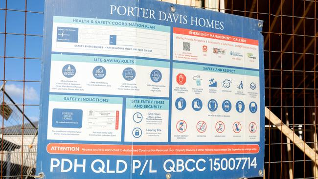 Porter Davis customers have received a government bailout for the deposits they paid to build their homes. Picture: Richard Walker