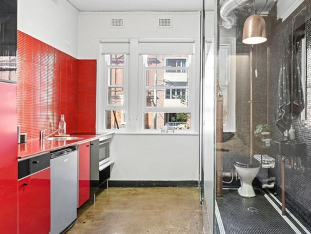 This studio apartment in Surry Hills has a toilet in the kitchen. Picture: supplied