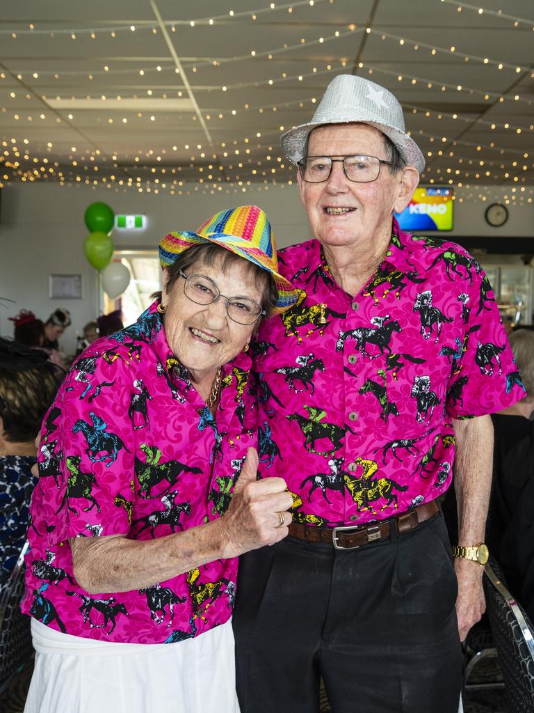 Trisha and Ron Ward look to back a winner at the Melbourne Cup luncheon at Club Toowoomba, Tuesday, November 1, 2022. Picture: Kevin Farmer