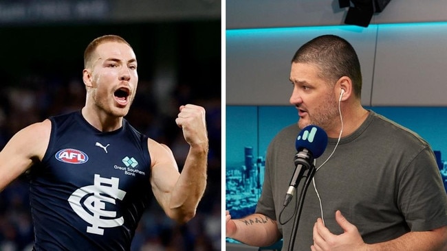 Carlton forward Harry McKay and former Carlton forward Brendan Fevola