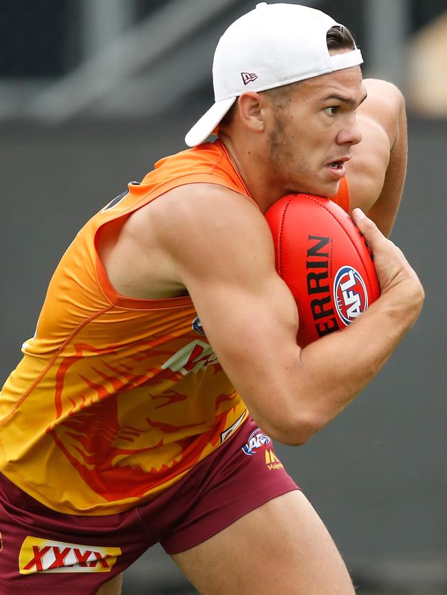 No. 1 draft pick Cameron Rayner in action during pre-season training.