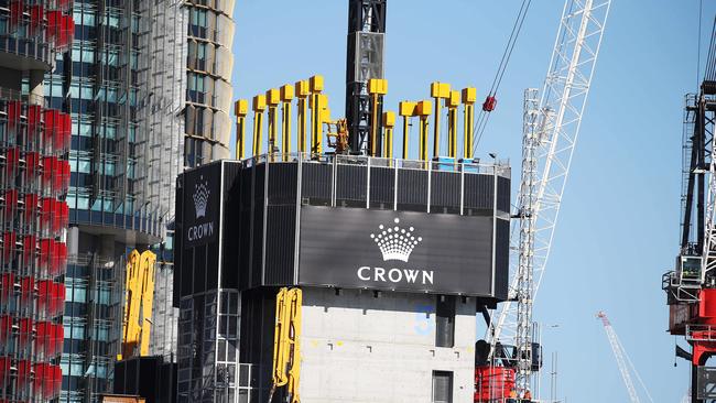 Work underway on the Crown Casino building.