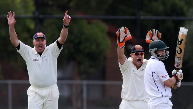 VTCA cricket grand final: St Albans V Taylors Lakes at Taylors Lakes .Taylors Lakes batsman Mick Brne  not out LBWPicture: Mark Wilson