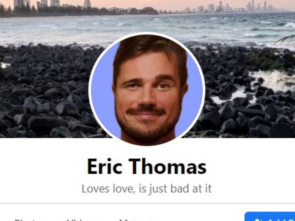 Gable Tostee’s Facebook page. He is now known as Eric Thomas: Picture: Facebook