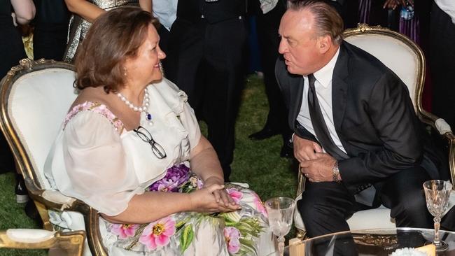 Gina Rinehart and Chris Ellison at a private function for long-serving Hancock staff in 2021. Picture: Supplied