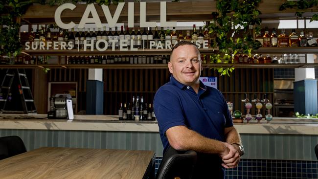 Matt Heanen at one of Hallmark Hospitality’s venues, The Cavill Hotel. Picture: Jerad Williams