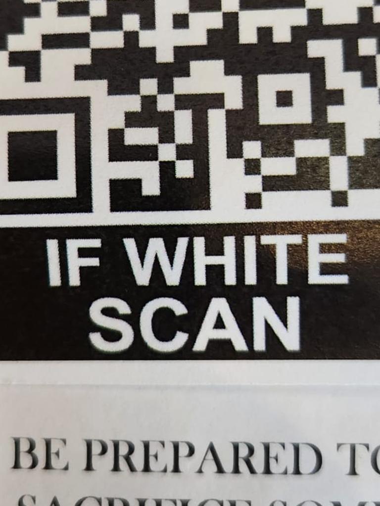 A QR code directed people to the National Socialist Network website.